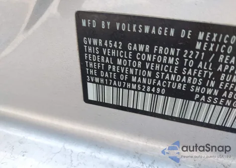 2017 Volkswagen Golf Alltrack Tsi S/Tsi Se/Tsi Sel from USA, damaged, VIN 3VWH17AU7HM528490